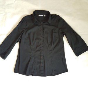 Croft & Barrow structured black shirt 3/4 sleeves